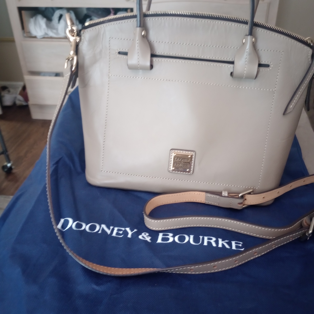 Dooney & Bourke Beige Leather Tote Bag